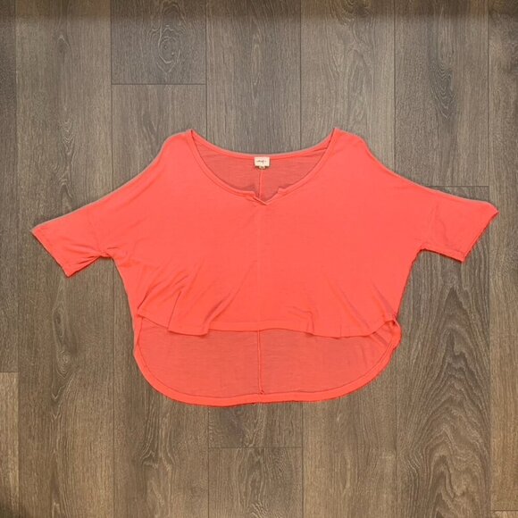 Wilfred Free Aritzia Top T-shirt Cropped Short sleeve Coral Pink Size XS - Picture 12 of 15